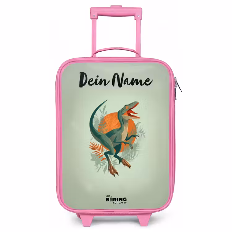 Kinderkoffer Rosa mit Name - Tier - Dino - Natur — 1