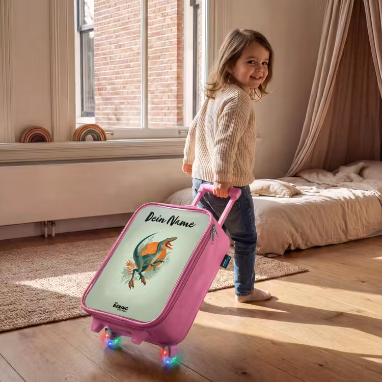 Kinderkoffer Rosa mit Name - Tier - Dino - Natur — 2
