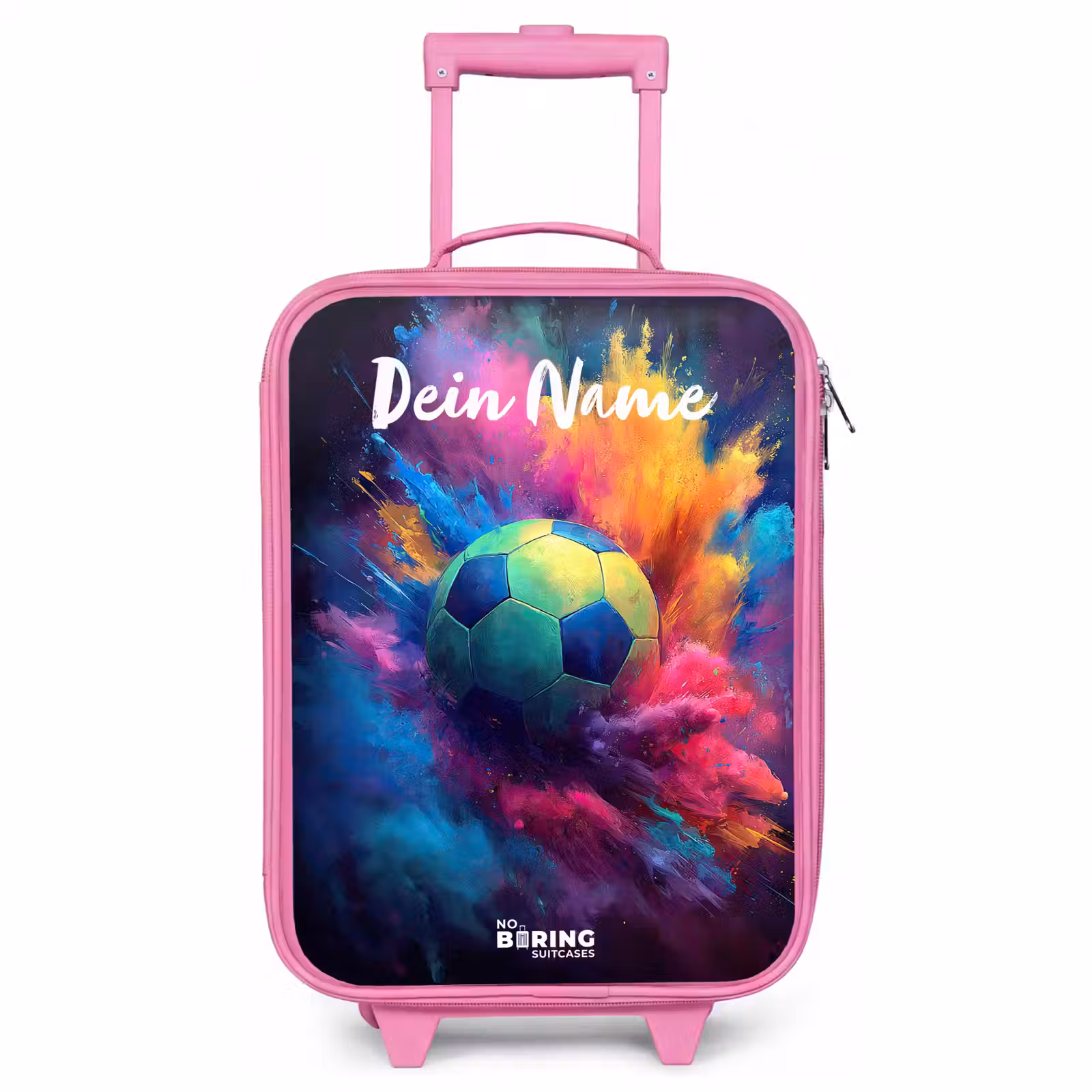 Kinderkoffer Rosa mit Name - Neon - Kugel - Farbenfroh — 1