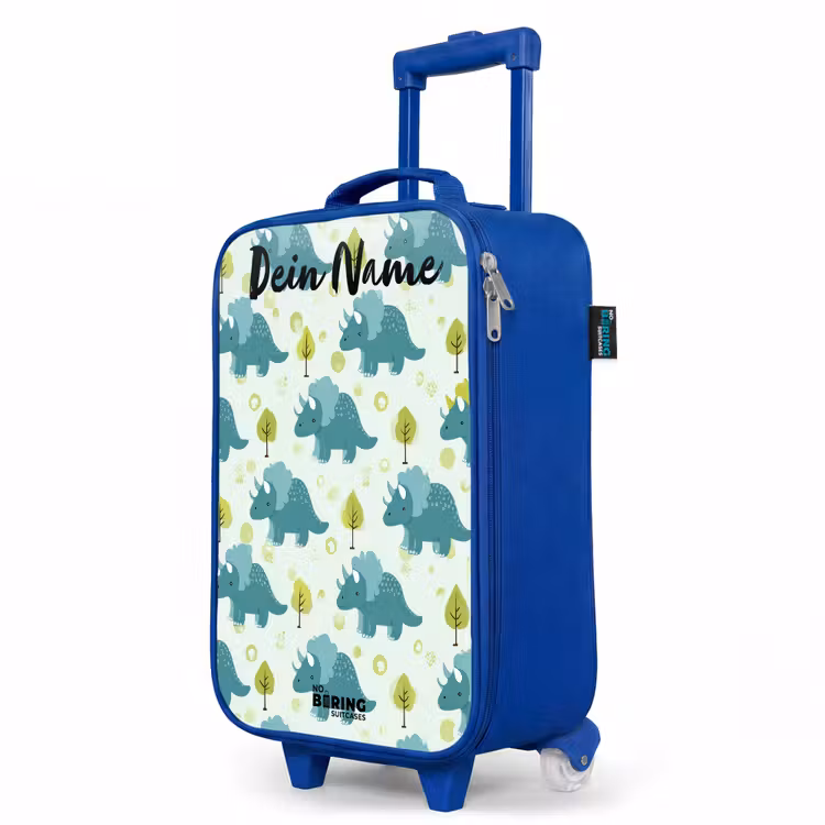 Kinderkoffer Blau mit Name - Dinosaurier - Muster - Natur — 8