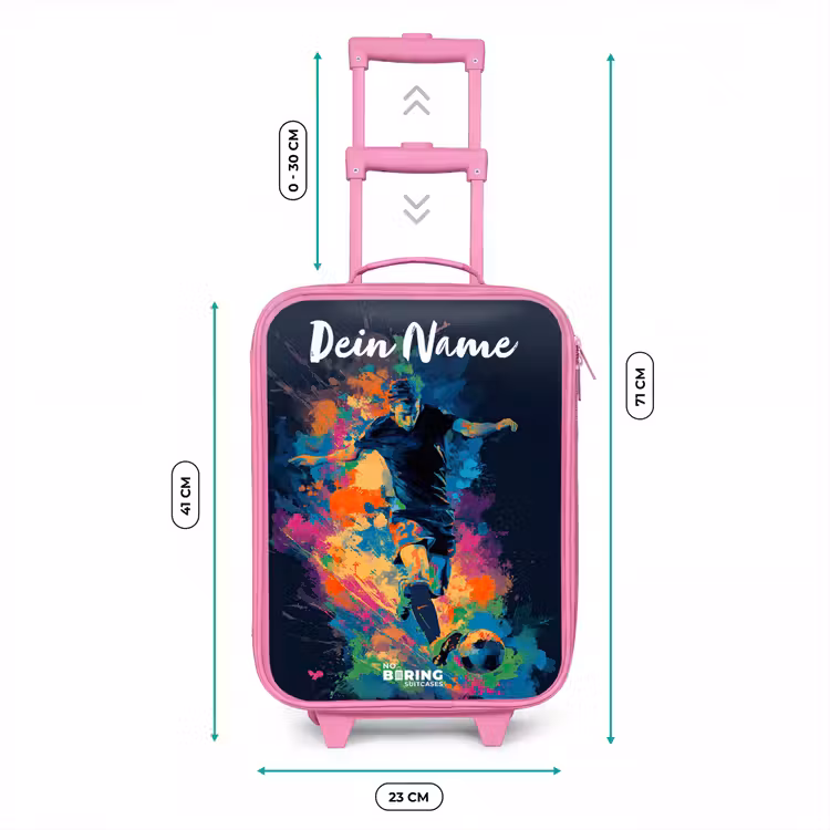 Kinderkoffer Rosa mit Name - Neon - Fußballer - Farbenfroh — 7