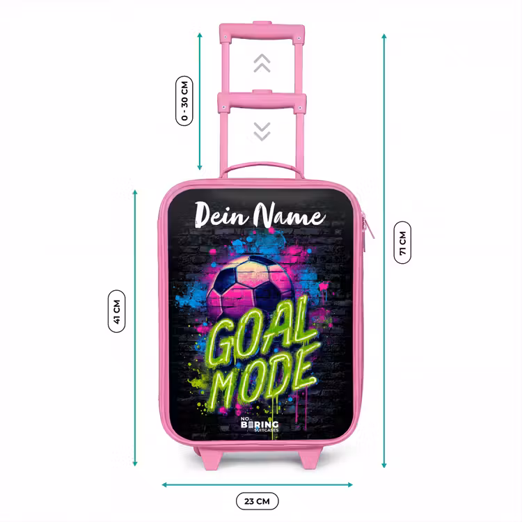 Kinderkoffer Rosa mit Name - Neon - Graffiti - Fußball - Farbenfroh — 7