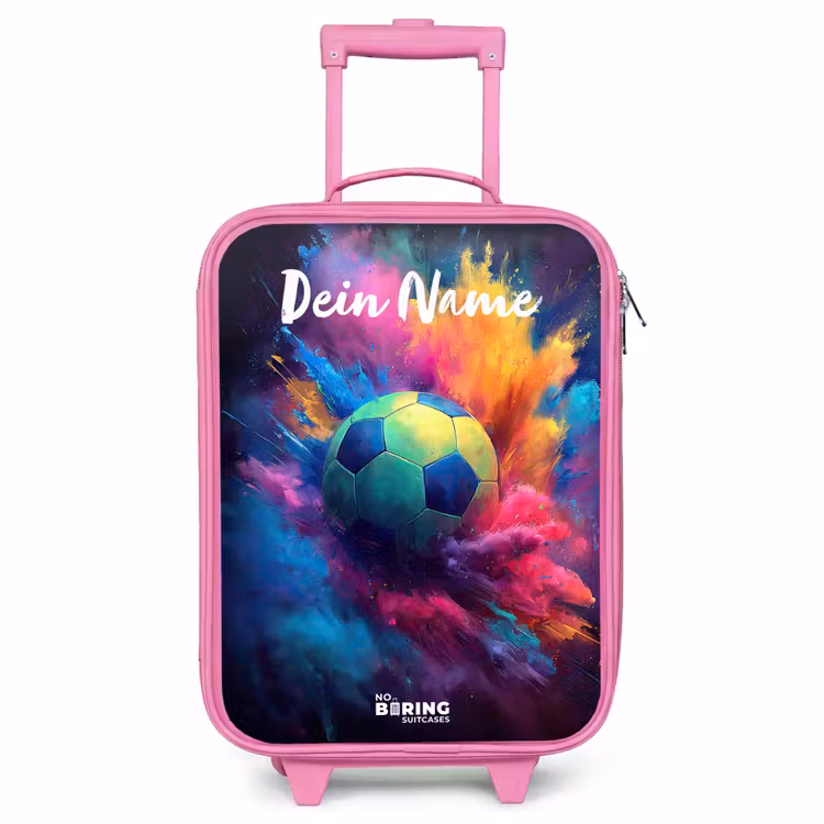 Kinderkoffer Rosa mit Name - Neon - Kugel - Farbenfroh — 1