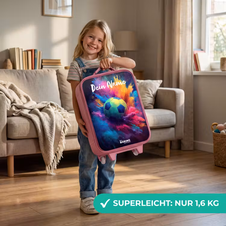 Kinderkoffer Rosa mit Name - Neon - Kugel - Farbenfroh — 3