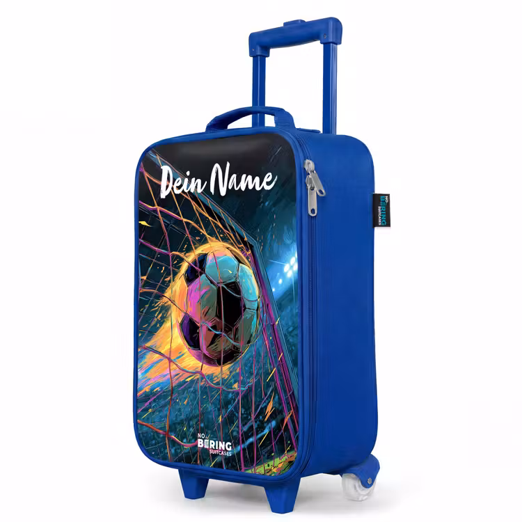 Kinderkoffer Blau mit Name - Neon - Netz - Fußball - Farbenfroh — 8