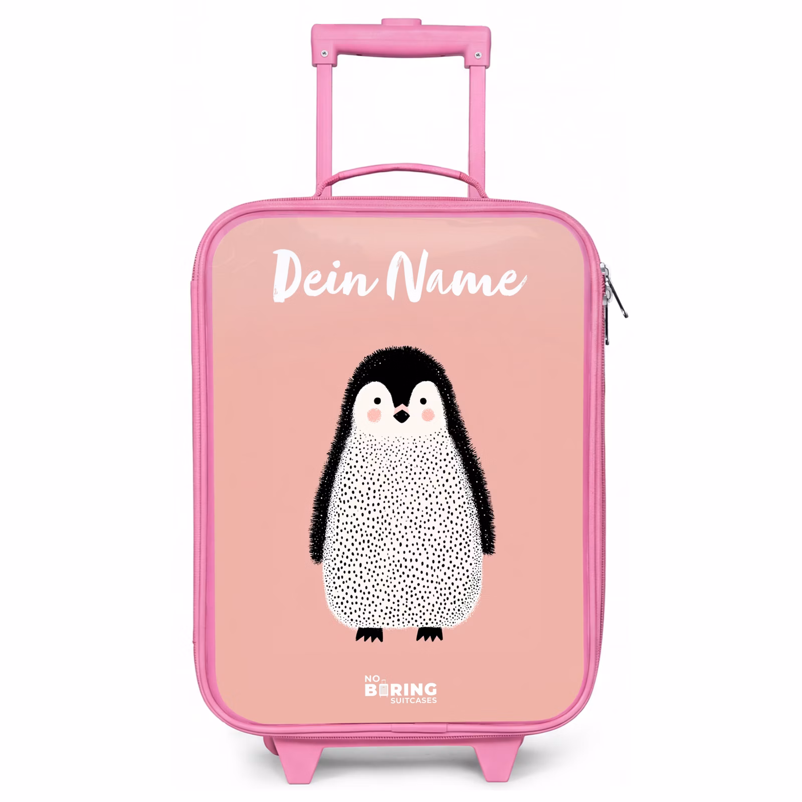 Kinderkoffer Rosa mit Name - Pinguin - Punkte - Rosa - Minimalistisch — 1