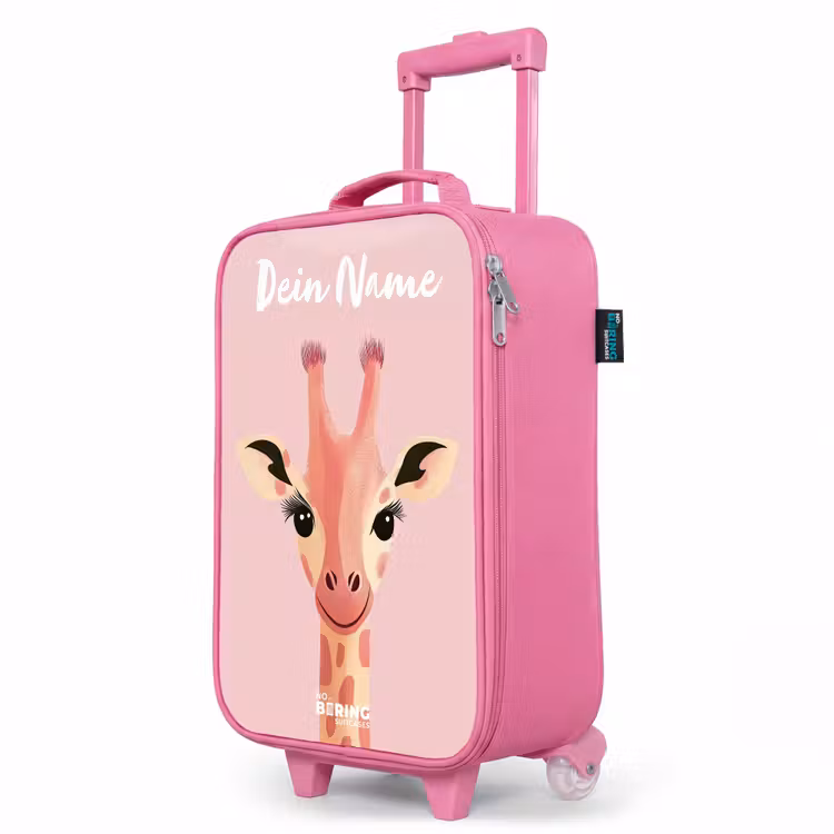 Kinderkoffer Rosa mit Name - Giraffe - Wimpern - Minimalistisch - Rosa — 8