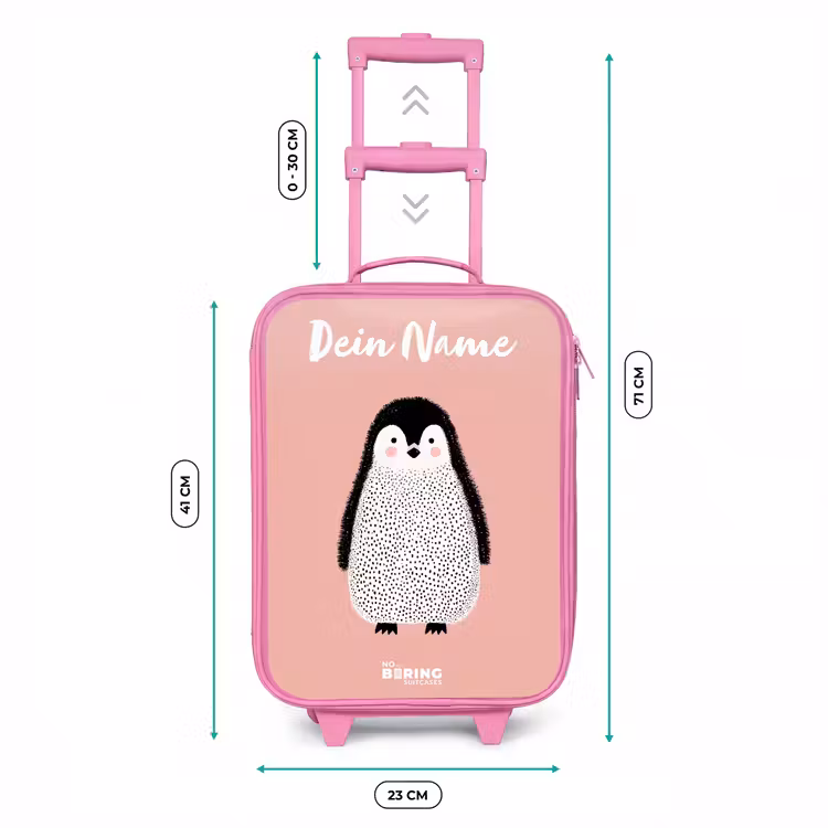 Kinderkoffer Rosa mit Name - Pinguin - Punkte - Rosa - Minimalistisch — 7