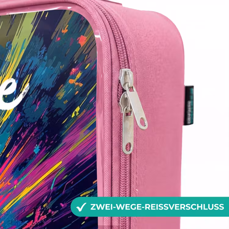 Kinderkoffer Rosa mit Name - Sportwagen - Grün - Lackstreifen - Farben — 5