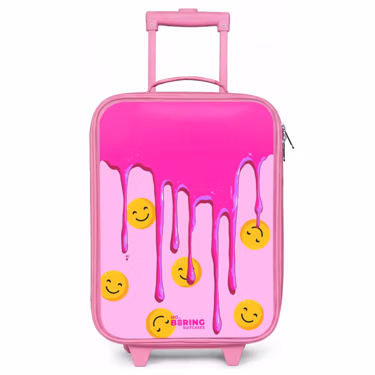 Kinderkoffer Rosa mit Name - Farbe - Smiley - Rosa — 1