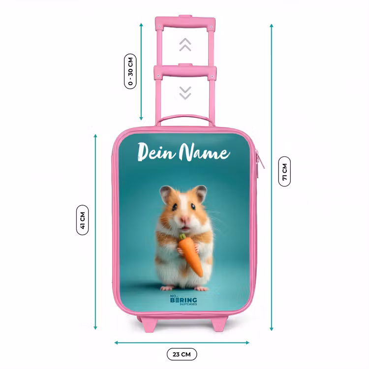 Kinderkoffer Rosa mit Name - Hamster - Karotte - Tier — 7