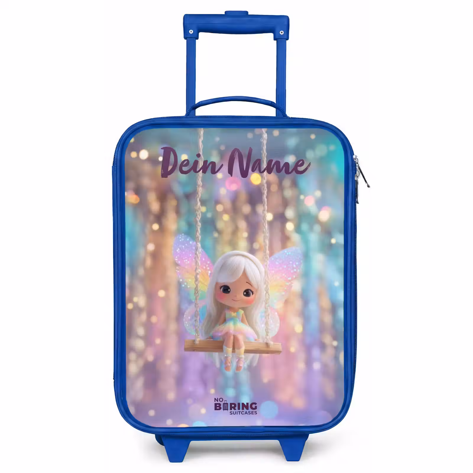 Kinderkoffer Blau mit Name - Fee - Elf - Regenbogen — 1