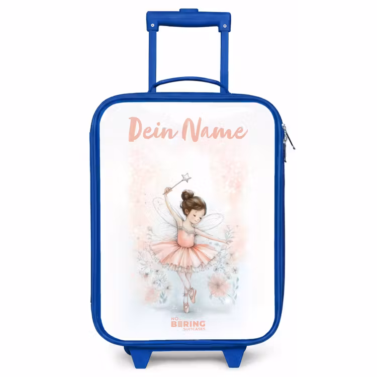 Kinderkoffer Blau mit Name - Ballerina - Elfe - Fee — 1