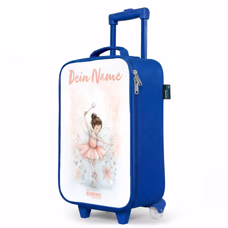 Kinderkoffer Blau mit Name - Ballerina - Elfe - Fee — 8