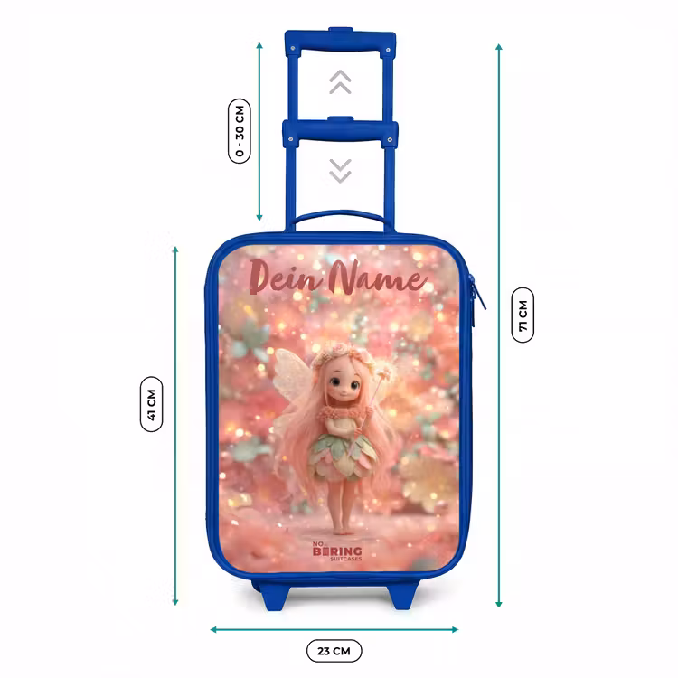 Kinderkoffer Blau mit Name - Blumenfee in rosa Märchenwelt — 7