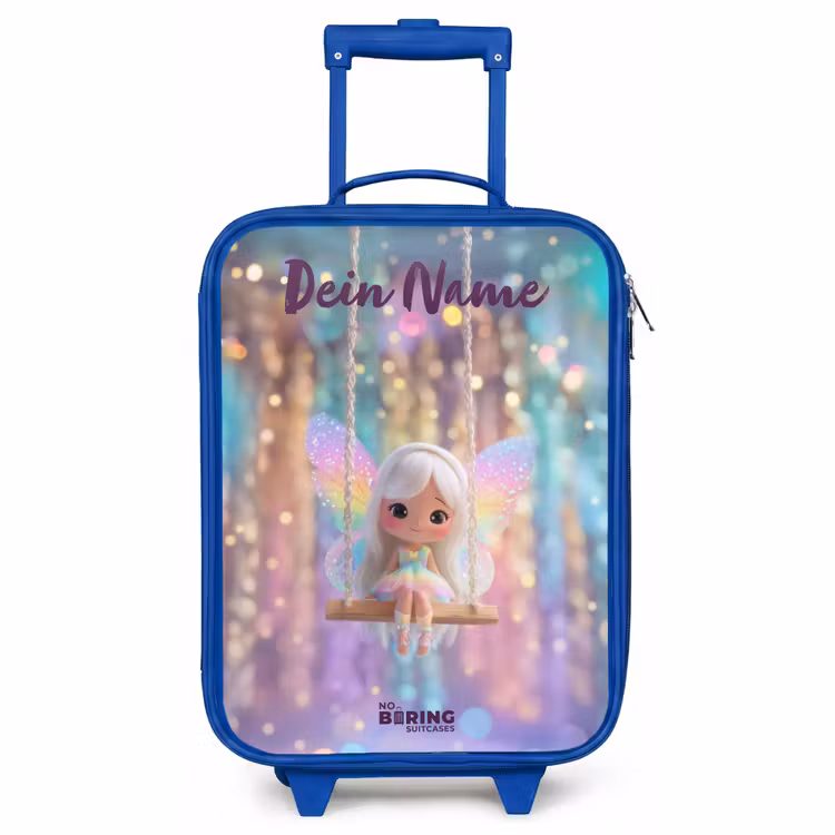 Kinderkoffer Blau mit Name - Fee - Elf - Regenbogen — 1