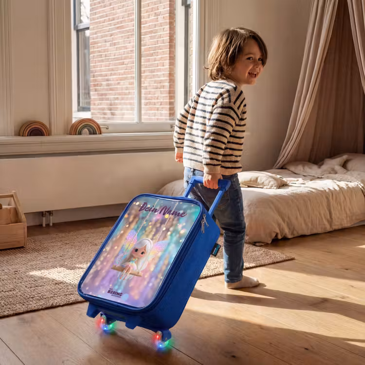 Kinderkoffer Blau mit Name - Fee - Elf - Regenbogen — 2
