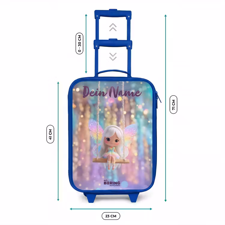 Kinderkoffer Blau mit Name - Fee - Elf - Regenbogen — 7