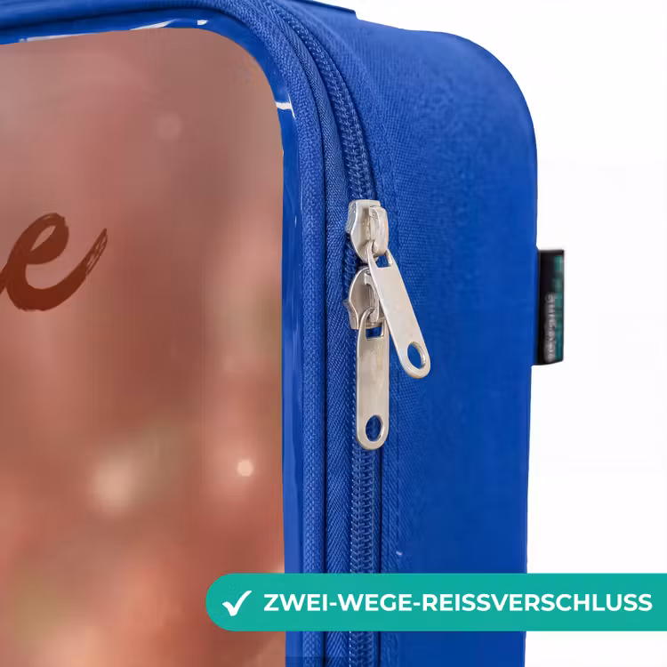 Kinderkoffer Blau mit Name - Fee mit Gänseblümchen — 5