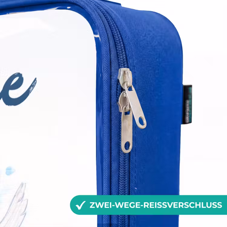 Kinderkoffer Blau mit Name - Fliegende Fee in Blautönen — 5