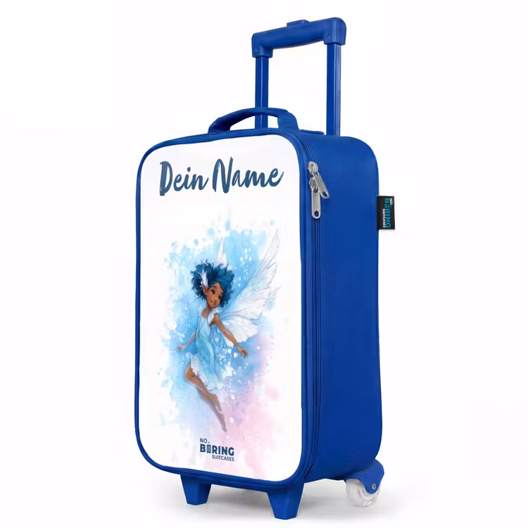 Kinderkoffer Blau mit Name - Fliegende Fee in Blautönen — 8