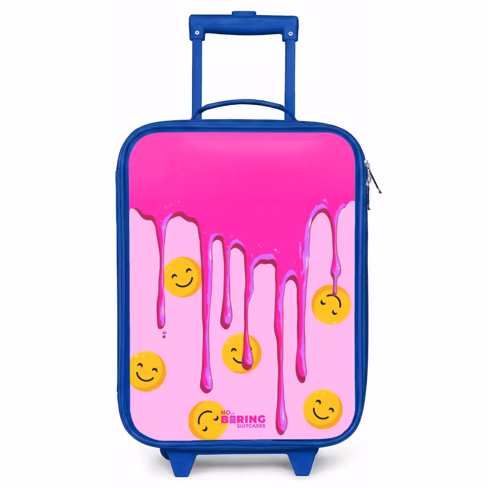 Kinderkoffer Blau mit Name - Farbe - Smiley - Rosa — 1