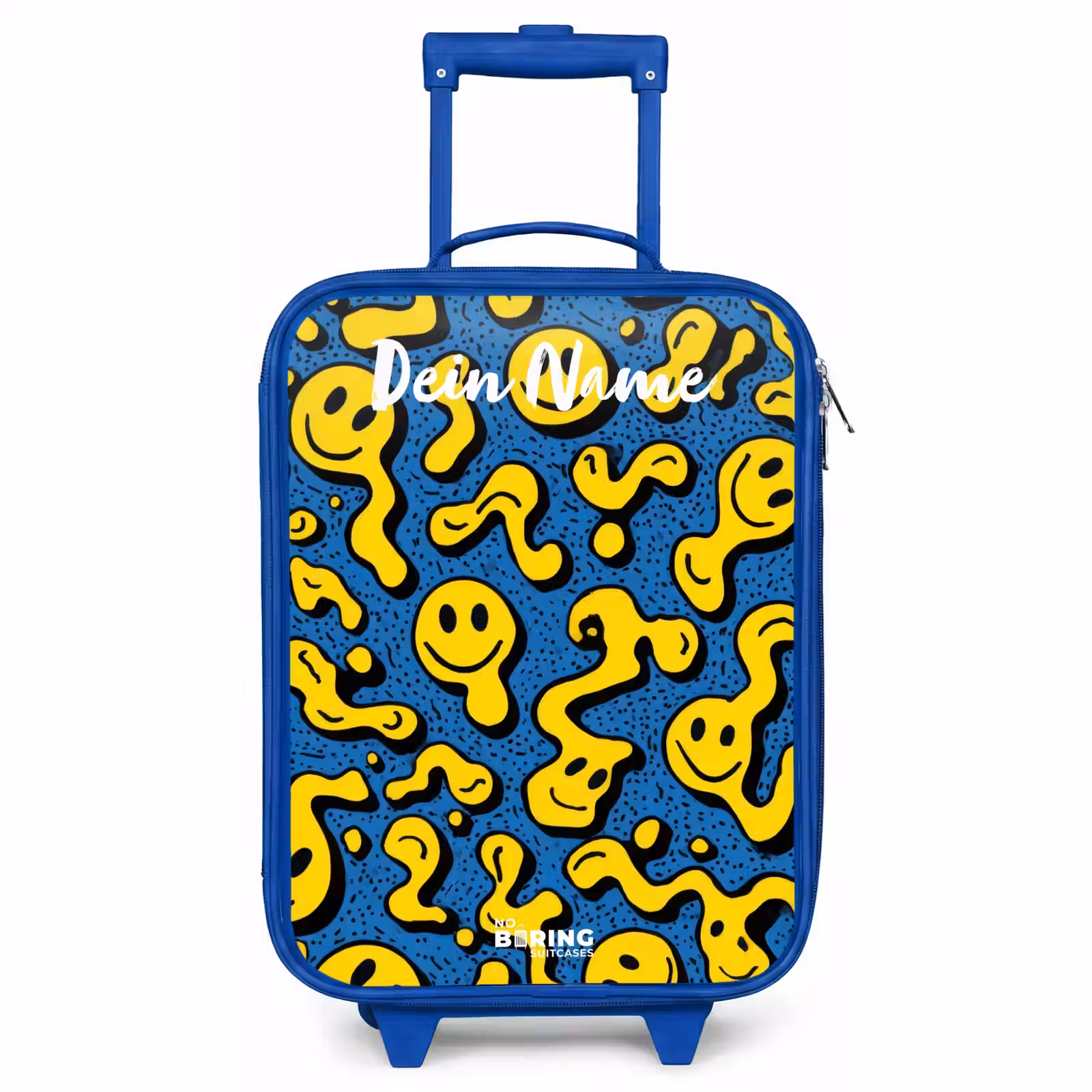 Kinderkoffer Blau mit Name - Smiley - Gelb - Blau — 1