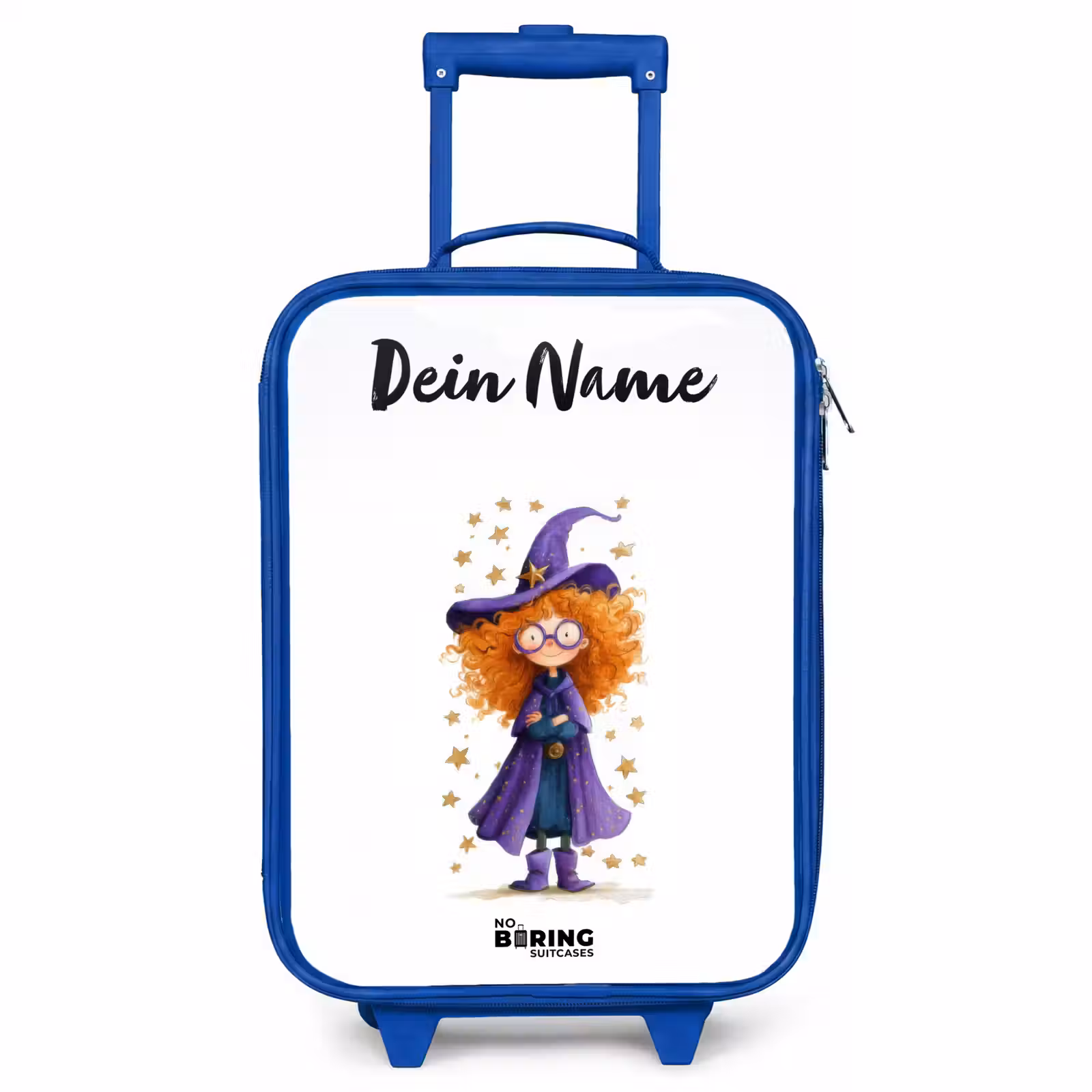 Kinderkoffer Blau mit Name - Sternenzauber mit Locken — 1
