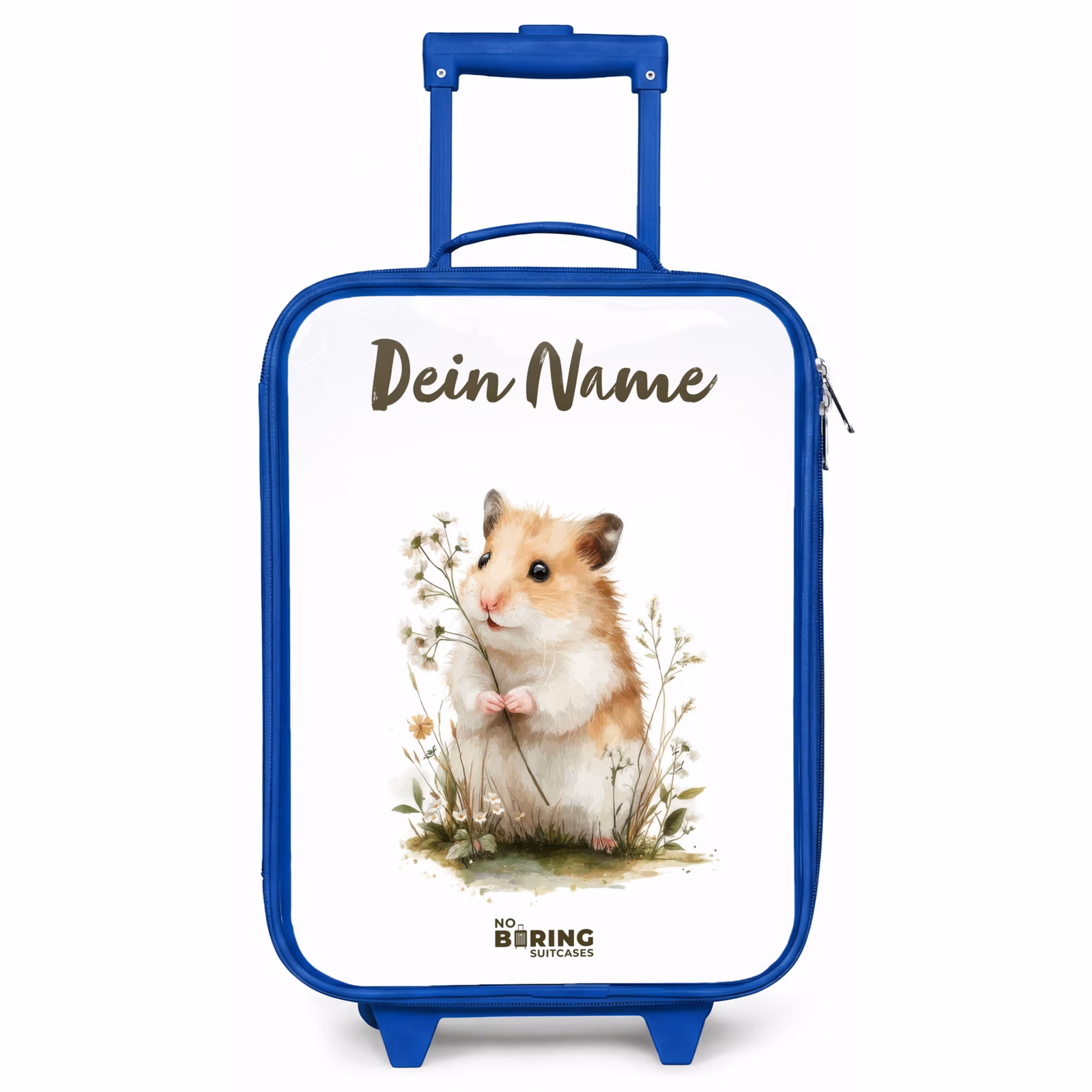 Kinderkoffer Blau mit Name - Tier - Natur - Hamster — 1