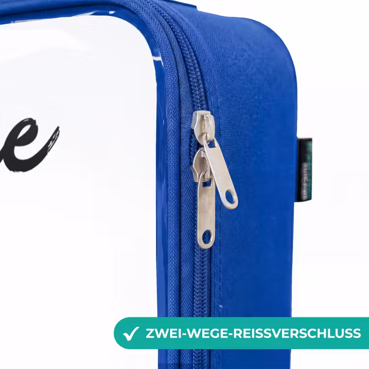 Kinderkoffer Blau mit Name - Blauer Seestern auf weißem Hintergrund — 5