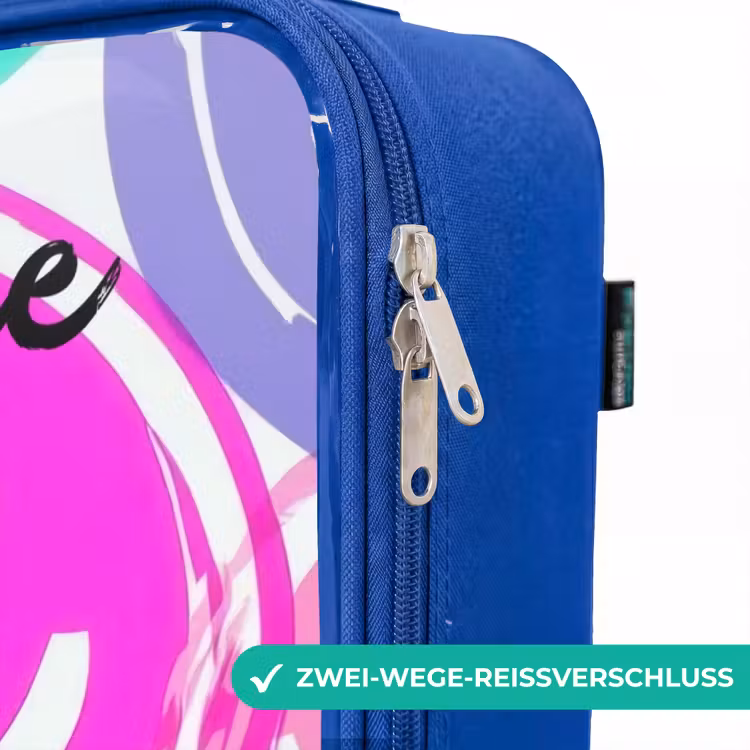 Kinderkoffer Blau mit Name - Bunte Lächel-Explosion — 5