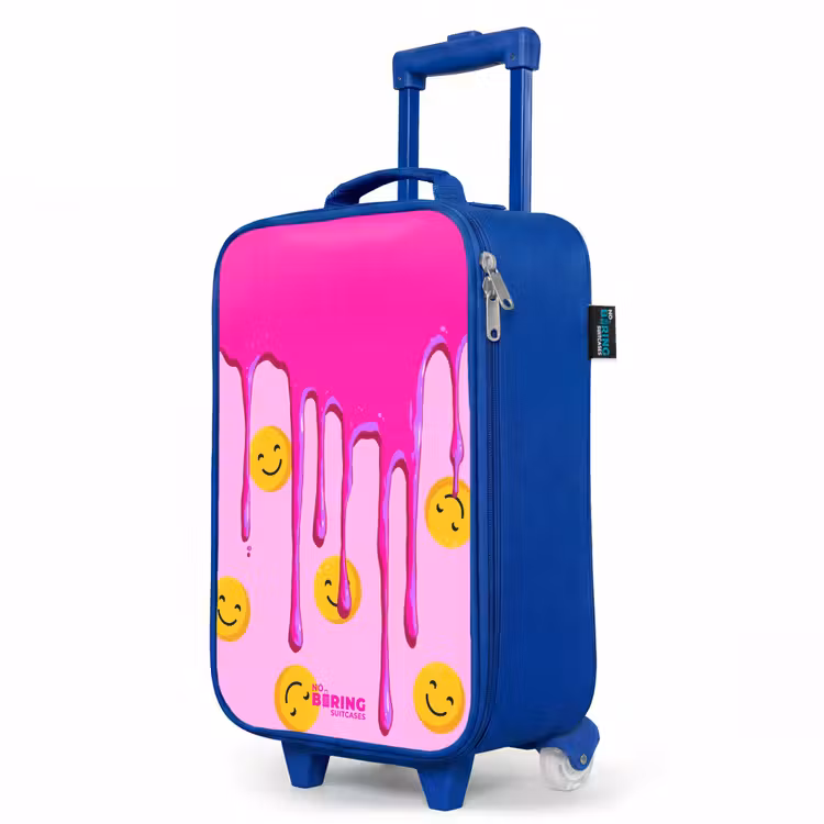 Kinderkoffer Blau mit Name - Farbe - Smiley - Rosa — 8