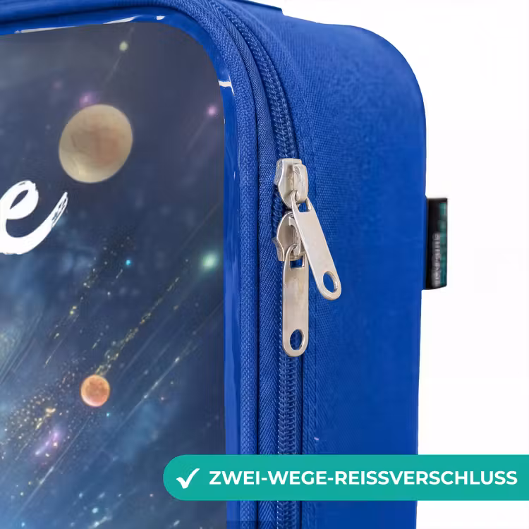 Kinderkoffer Blau mit Name - Fröhliche außerirdische Freunde — 5