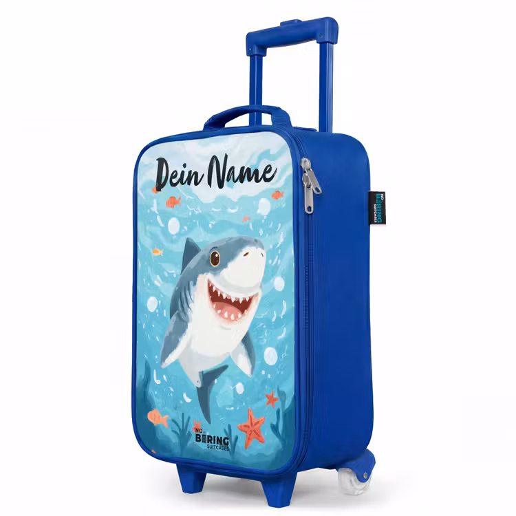 Kinderkoffer Blau mit Name - Hai - Wasser - Meer — 8