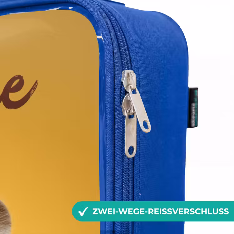 Kinderkoffer Blau mit Name - Hamster - Walnuss - Tier — 5