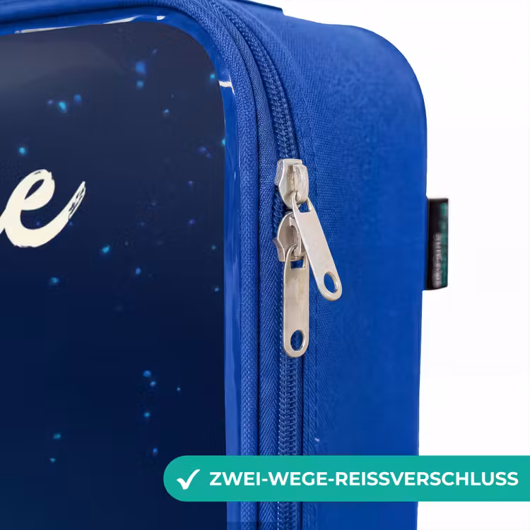 Kinderkoffer Blau mit Name - Hexe im Mondscheinflug — 5