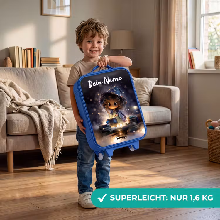 Kinderkoffer Blau mit Name - Magische Nacht der Magie — 3