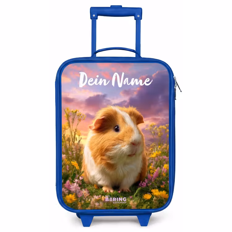 Kinderkoffer Blau mit Name - Meerschweinchen - Natur - Tier — 1