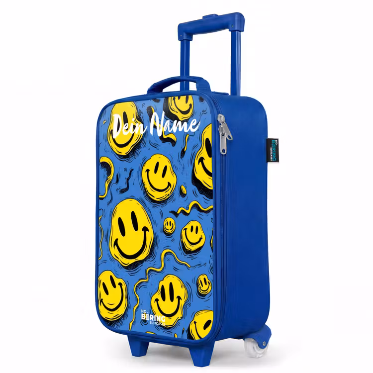 Kinderkoffer Blau mit Name - Smiley - Blau - Gelb — 8