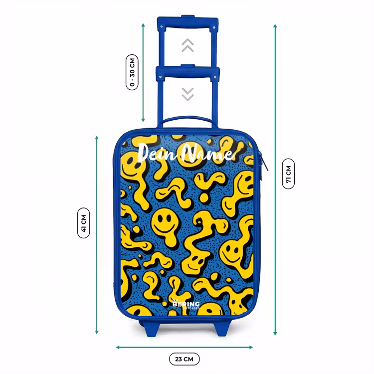Kinderkoffer Blau mit Name - Smiley - Gelb - Blau — 7