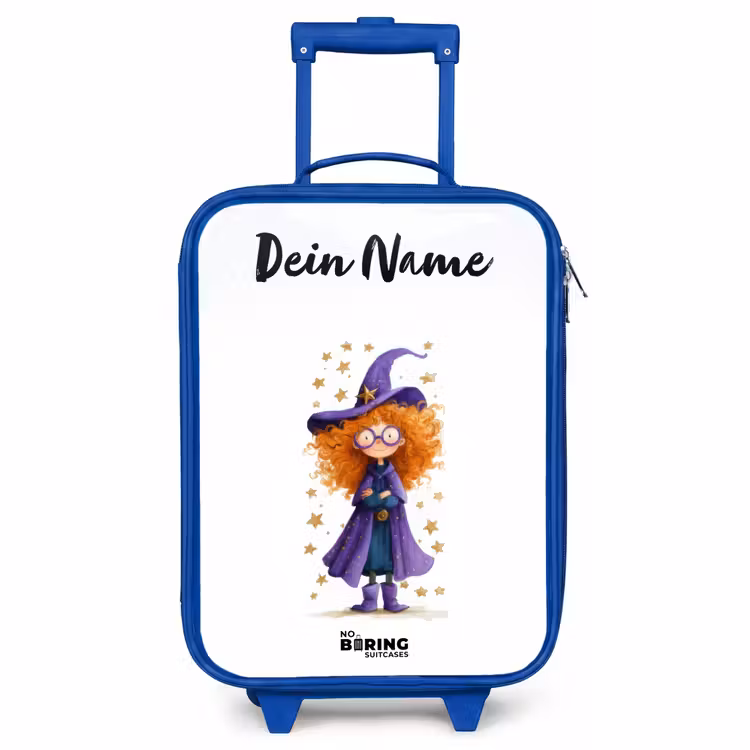 Kinderkoffer Blau mit Name - Sternenzauber mit Locken — 1