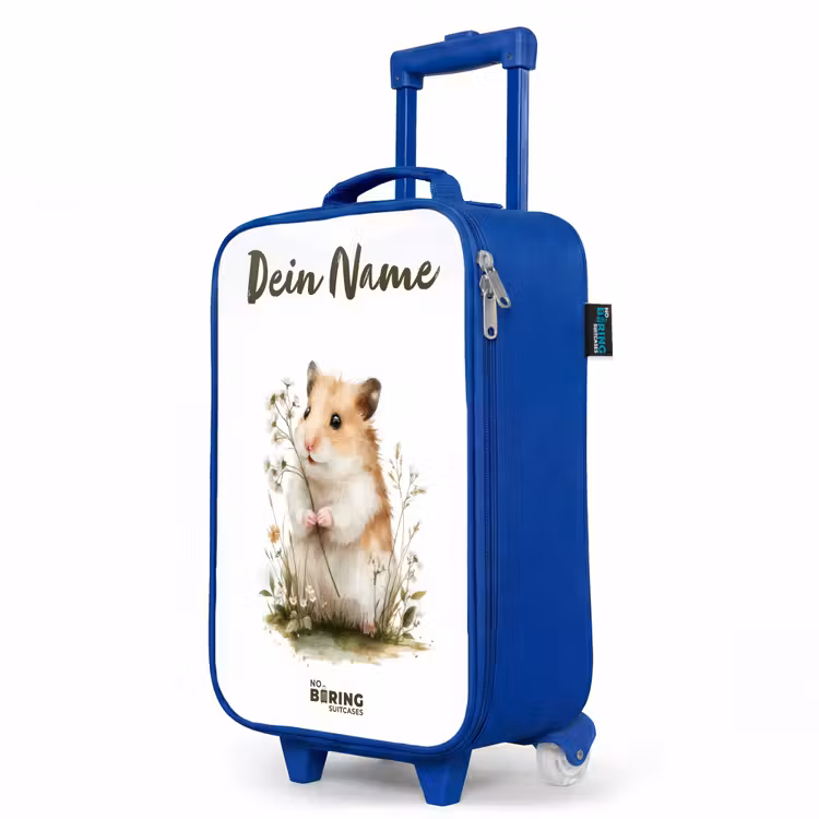 Kinderkoffer Blau mit Name - Tier - Natur - Hamster — 8