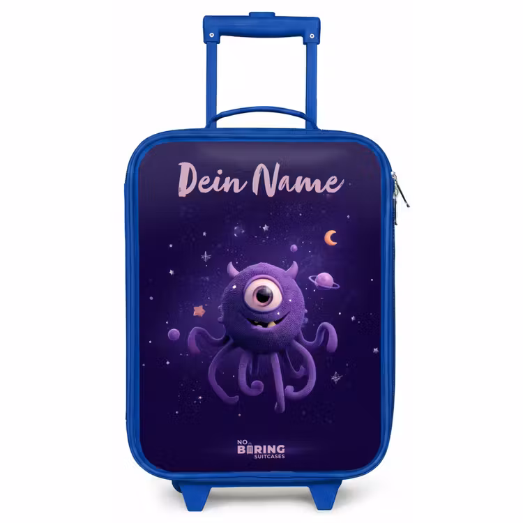 Kinderkoffer Blau mit Name - Kosmisches Tentakelmonster — 1
