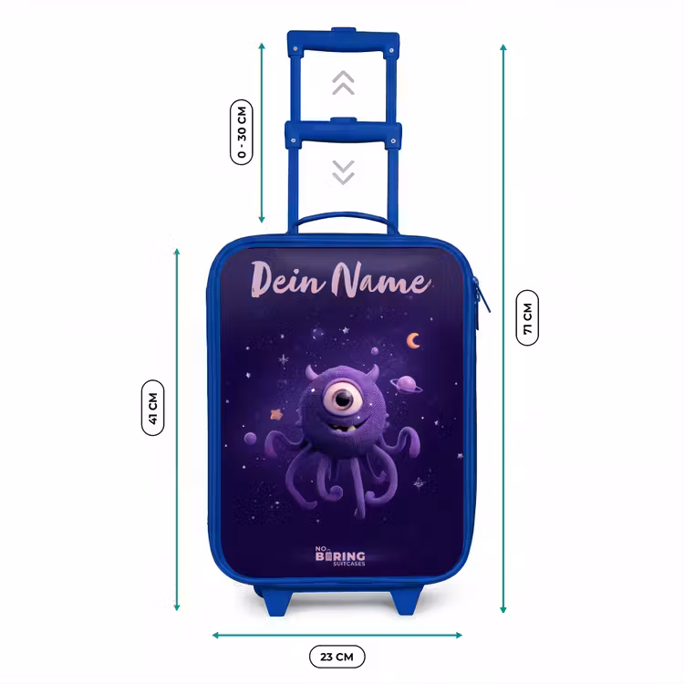 Kinderkoffer Blau mit Name - Kosmisches Tentakelmonster — 7