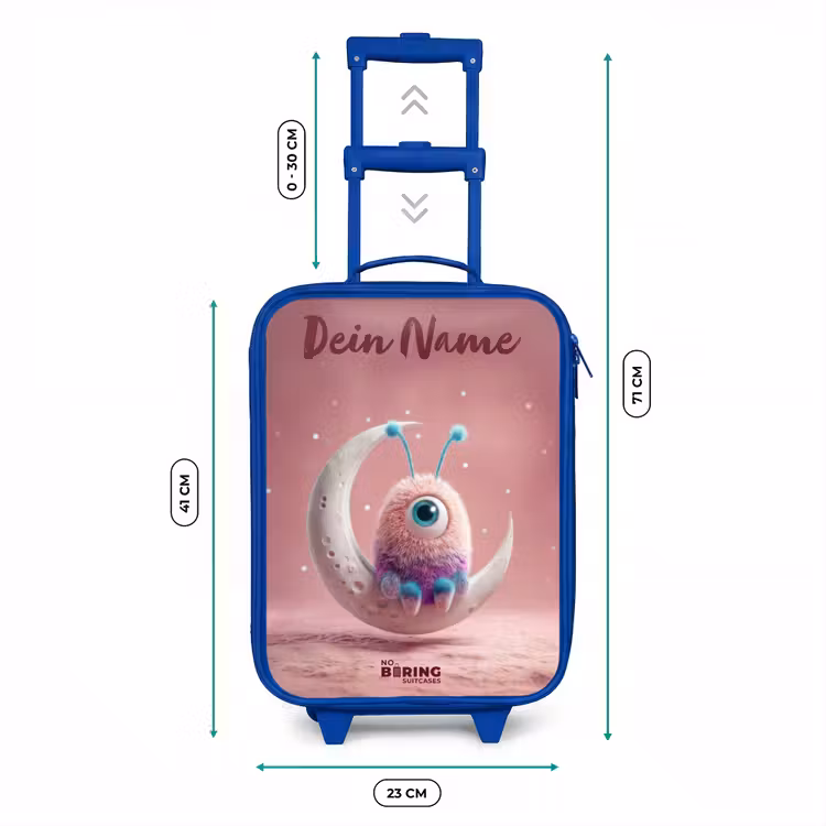 Kinderkoffer Blau mit Name - Mondwippe mit Fluffy Weasel — 7