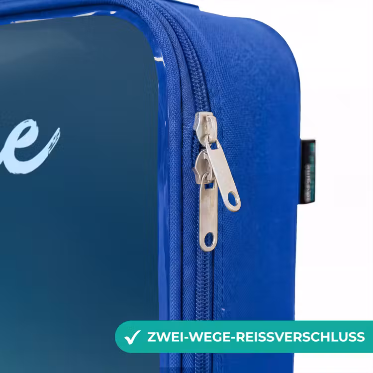 Kinderkoffer Blau mit Name - Verträumte Kreatur auf dem Mond — 5