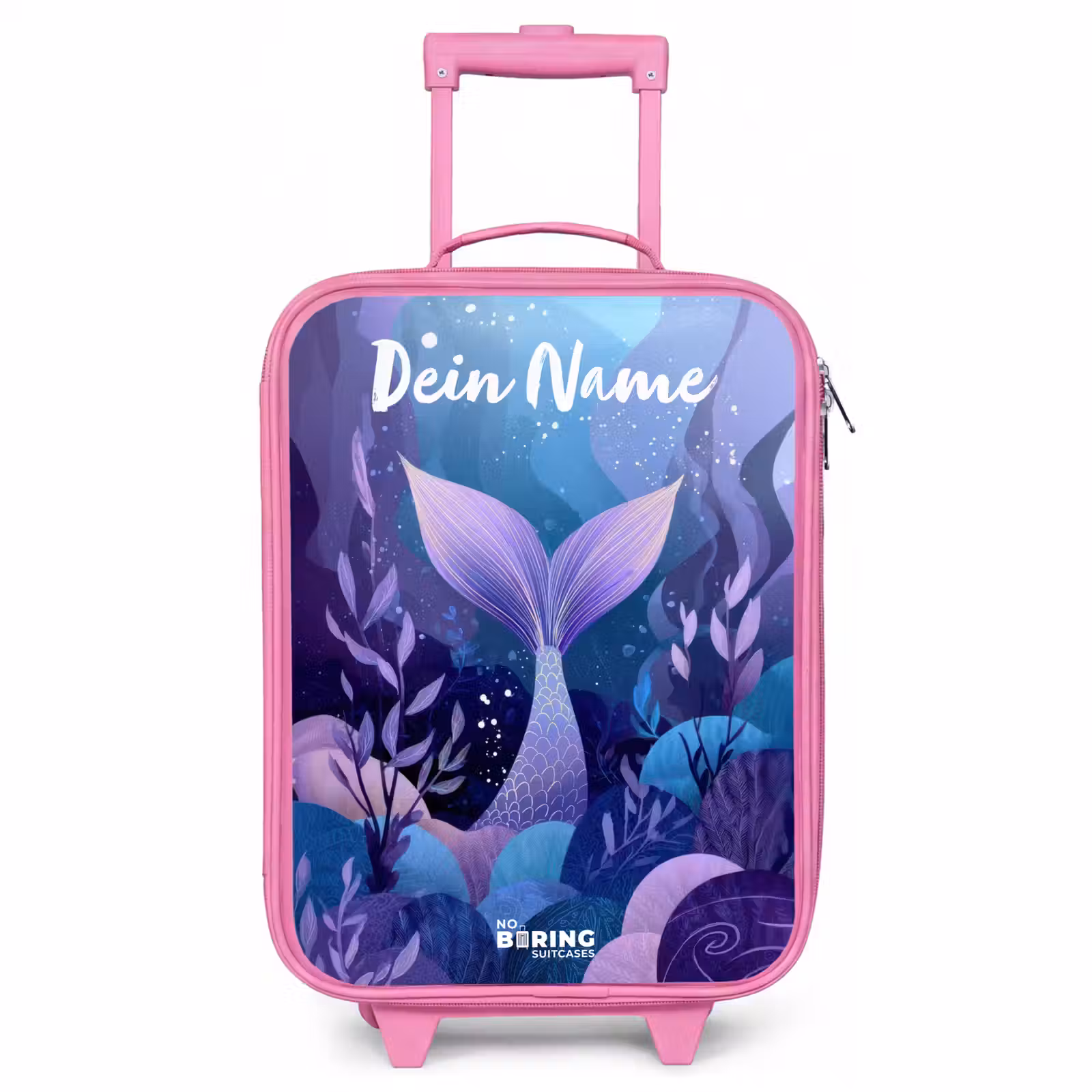 Kinderkoffer Rosa mit Name - Meerjungfrau - Unterwasser - Lila - Blau — 1