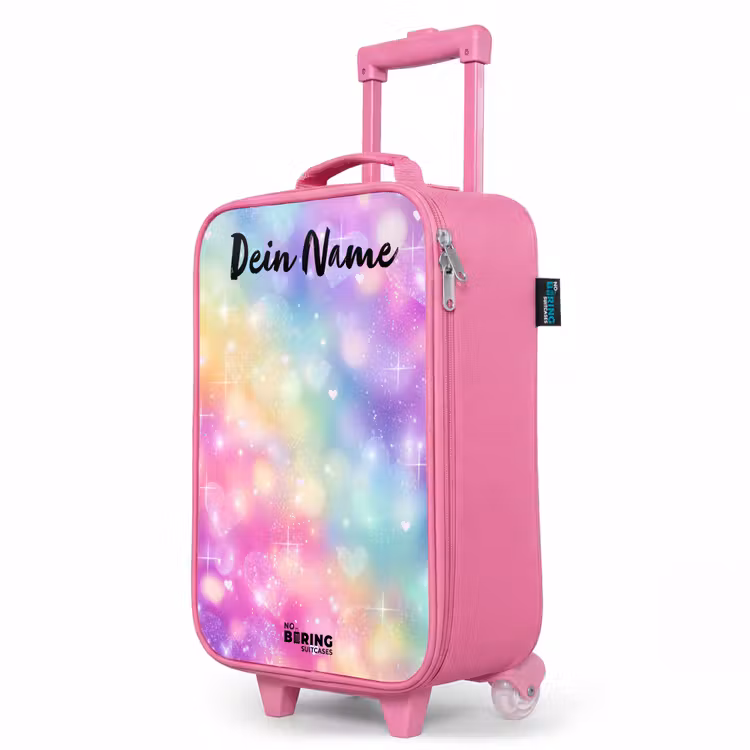 Kinderkoffer Rosa mit Name - Licht - Regenbogen - Herzen — 8