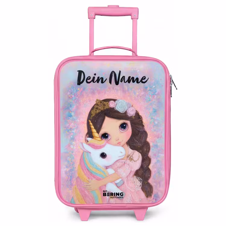 Kinderkoffer Rosa mit Name - Mädchen - Einhorn - Glitzer — 1