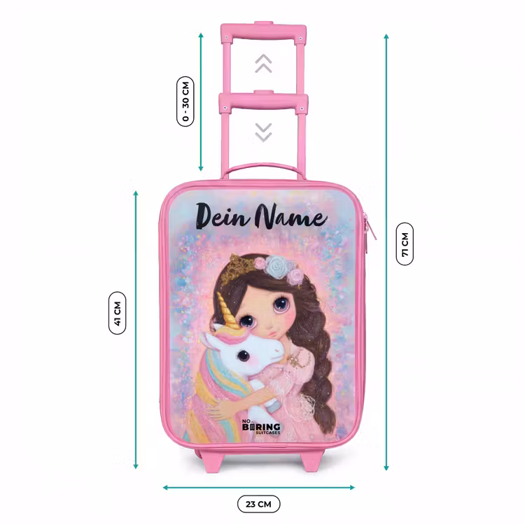 Kinderkoffer Rosa mit Name - Mädchen - Einhorn - Glitzer — 7